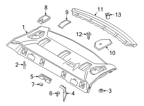 2019 BMW 330i xDrive TRIM COVER FOR TOP TETHER Diagram for 51465A43810