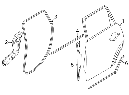 Joint Seal, Door, Rear Right Diagram for 51767327314