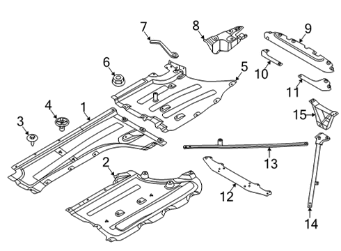 2021 BMW X3 M Under Cover & Splash Shields Diagram 1