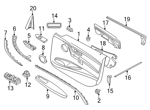 2020 BMW 440i xDrive WINDOW LIFTER SWITCH, DRIVER Diagram for 61315A3B0D3