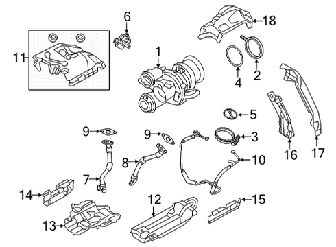 2024 BMW M850i xDrive Gran Coupe Turbocharger & Components Diagram