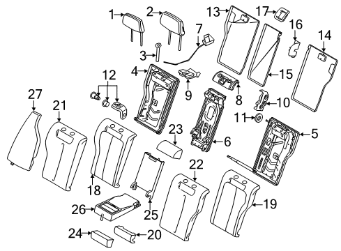 2021 BMW 230i Rear Seat Components Diagram 4