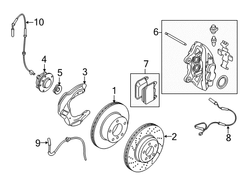 2021 BMW 230i Front Brakes Diagram 1