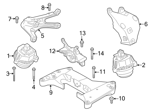 2024 BMW 740i ENGINE SUPPORTING BRACKET, R Diagram for 22119894898