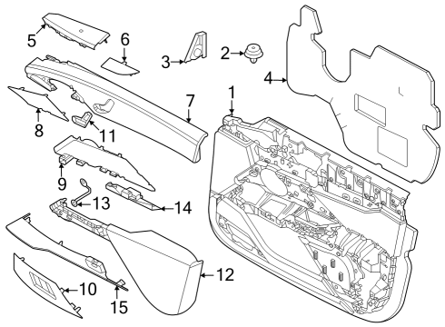 2024 BMW 740i DOOR TRIM PANEL, FRONT RIGHT Diagram for 51415A56D38