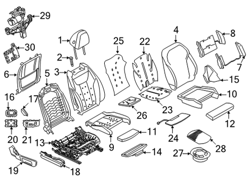 2024 BMW 430i xDrive LEATHER COVER SPORT BACKREST Diagram for 52109466669