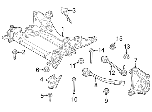 2021 BMW X3 Front Suspension Components, Lower Control Arm, Ride Control, Stabilizer Bar Diagram 1