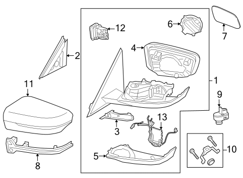 2023 BMW 430i Gran Coupe Outside Mirrors Diagram