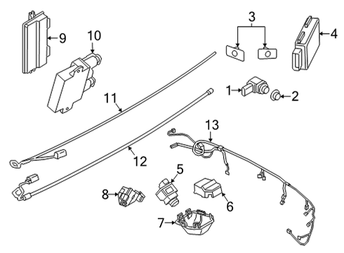 2022 BMW X4 Electrical Components - Rear Bumper Diagram 1