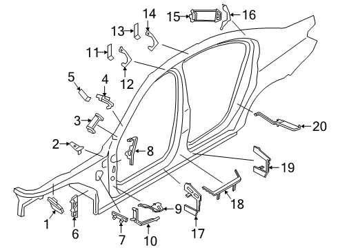 2021 BMW M760i xDrive Inner Components - Pillars Diagram