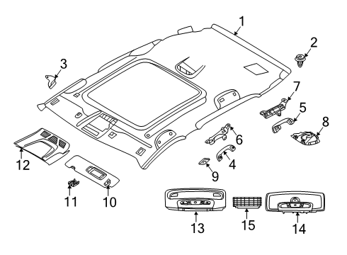 2023 BMW X2 Interior Trim - Roof Diagram 1