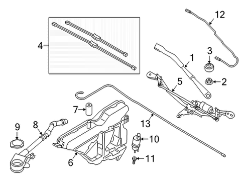 2022 BMW M440i Wiper & Washer Components Diagram