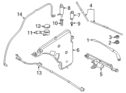 2017 BMW M240i SET OF WIPER BLADES Diagram for 61615A43583