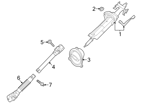 2021 BMW M3 Steering Column & Wheel, Steering Gear & Linkage Diagram 4