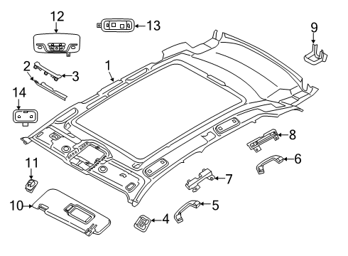 2023 BMW X3 M Interior Trim - Roof Diagram 2