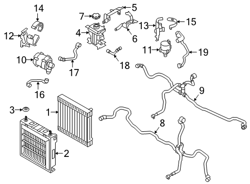 2021 BMW M850i xDrive Radiator & Components Diagram 1