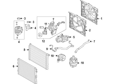 2022 BMW 430i Cooling System, Radiator, Water Pump, Cooling Fan Diagram 2