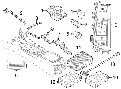 2024 BMW 750e xDrive Electrical Components - Console Diagram