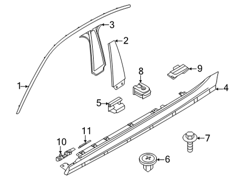 2023 BMW 228i Gran Coupe Exterior Trim - Pillars Diagram 2