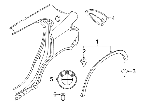 2023 BMW X2 Exterior Trim - Quarter Panel Diagram