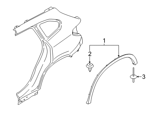 2021 BMW X1 Exterior Trim - Quarter Panel Diagram