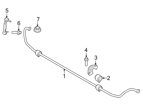 2024 BMW M3 Stabilizer Bar & Components - Rear Diagram