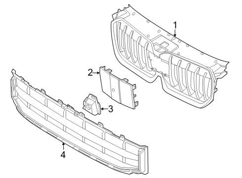 2024 BMW X1 Grille & Components Diagram 1