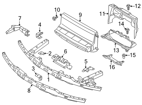 2021 BMW i3s Radiator Support Diagram