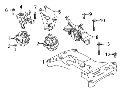 2023 BMW X3 M Engine & Trans Mounting Diagram 2