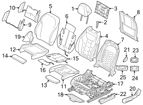 2021 BMW 330i COVER SPORT SEAT LEATHER Diagram for 52105A54948