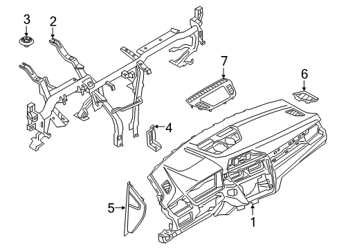 2023 BMW X2 Cluster & Switches, Instrument Panel Diagram 2