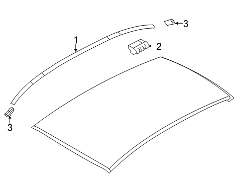 2024 BMW 330e xDrive Exterior Trim - Roof Diagram