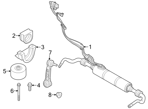 2022 BMW X7 Rear Suspension, Lower Control Arm, Upper Control Arm, Ride Control, Stabilizer Bar, Suspension Components Diagram 1