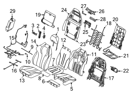 2022 BMW X5 M FOAM ELEMENT, COMFORT B-REST Diagram for 52108092788