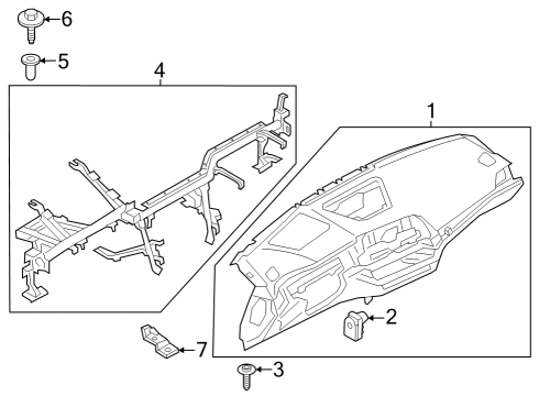 2023 BMW 230i Cluster & Switches, Instrument Panel Diagram 2