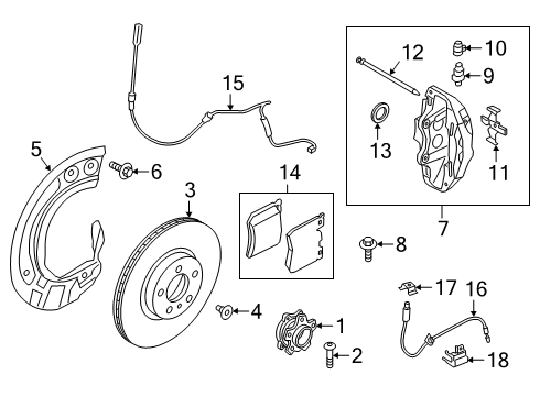 2022 BMW Z4 Brake Components Diagram 1