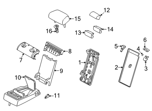 2022 BMW X6 M Rear Seat Components Diagram 1