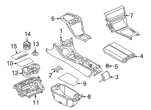 2024 BMW M8 Center Console Diagram 1