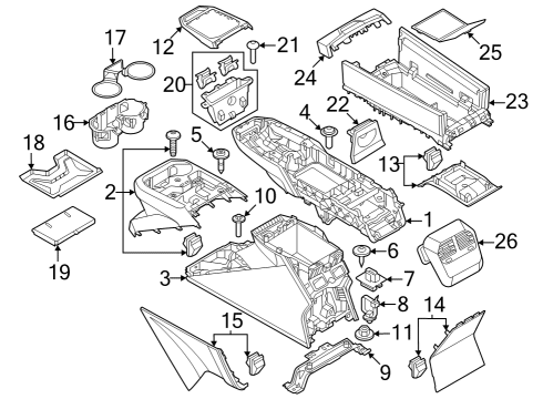 2024 BMW iX Center Console Diagram 1