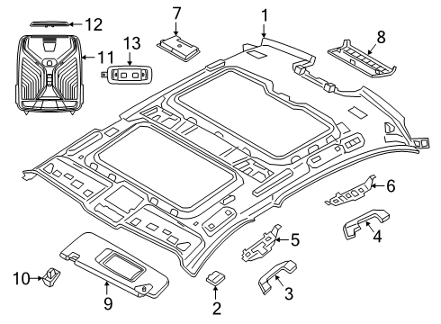 2022 BMW 750i xDrive Interior Trim - Roof Diagram