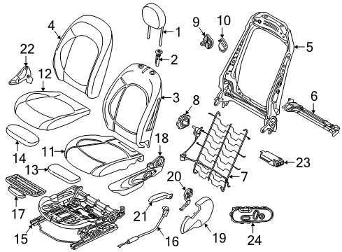 Bowden Cable, Seat Rail, Left Diagram for 52107409763