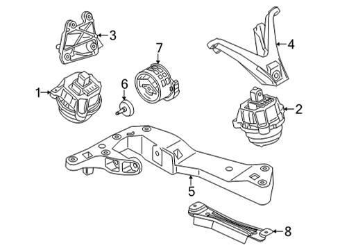 2021 BMW X6 M Engine & Trans Mounting Diagram 3