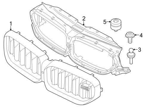 2023 BMW 530i Grille & Components Diagram 5