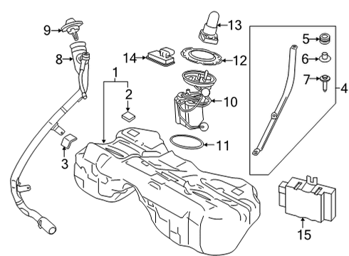 2024 BMW M8 Fuel System Components Diagram