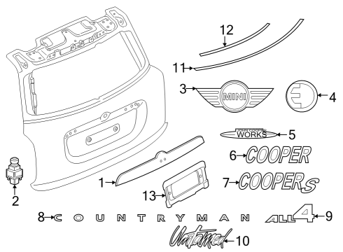 Trim Strip, Boot Lid/Tailgate Diagram for 51137389453