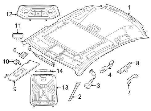 2024 BMW 430i xDrive Gran Coupe SUN VISOR WITH LABEL, LEFT Diagram for 51168097333