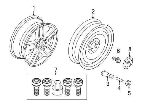 Disc Wheel Light Alloy Jet Bl.Solenoid.Paint Diagram for 36116856066