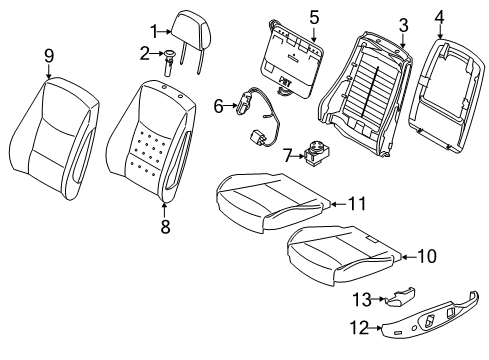 2021 BMW M2 Passenger Seat Components Diagram 3