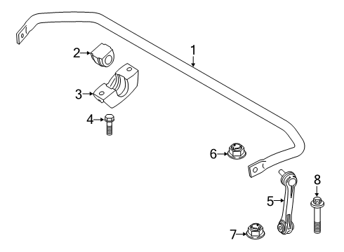 2022 BMW 840i Stabilizer Bar & Components - Rear Diagram