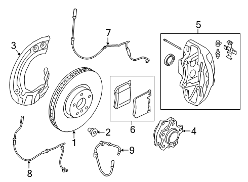 2023 BMW 840i Front Brakes Diagram